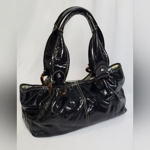 Fossil black patent leather purse